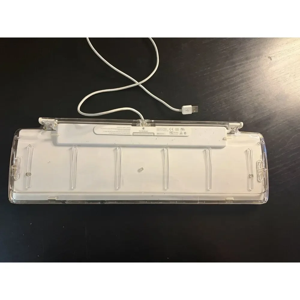 Vintage Apple M7803 Pro USB Wired Keyboard Clear White Tested and Working